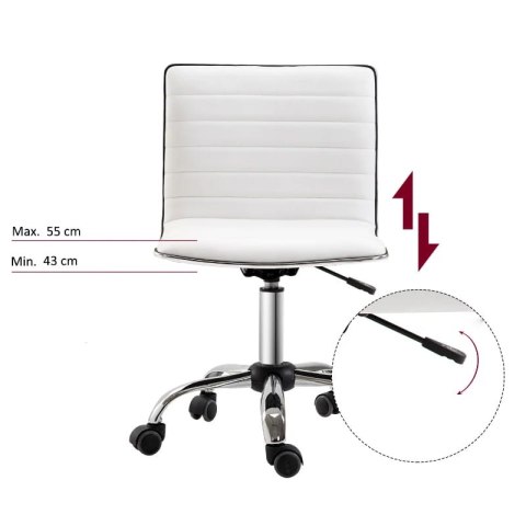 Krzesło Obrotowe Skóra Eko Biały PAKO H 921-075