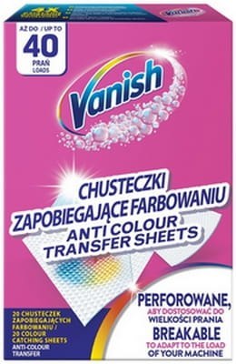 VANISH Color Protect - Chusteczki wyłapujące barwnik, 40 prań VANISH Color Protect - Chusteczki wyłapujące barwnik, 40 prań