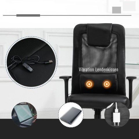 Fotel Biurowy Skóra Eko z Masażem PAKO V