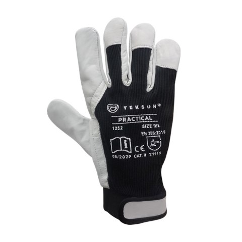 Rękawice Ochronne Tekson Practical 1252 Skóra Kozia Z Rzepem - 12 Par (9 - L) Rękawice Ochronne Tekson Practical 1252 Skóra Kozia Z Rzepem - 12 Par (9 - L)