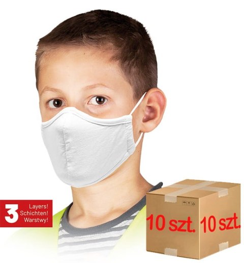 Maseczka wielokrotnego użytku dla dzieci / Biała / MAS-SAFER-KIDS W - 10 szt. Maseczka wielokrotnego użytku dla dzieci / Biała / MAS-SAFER-KIDS W - 10 szt.