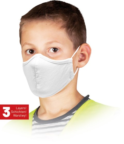 Maseczka wielokrotnego użytku dla dzieci / Biała / MAS-SAFER-KIDS W - 10 szt. Maseczka wielokrotnego użytku dla dzieci / Biała / MAS-SAFER-KIDS W - 10 szt.