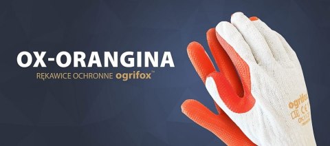 Rękawice Brukarskie / biało-pomarańczowe / Rozmiar: 10 - XL / OX-ORANGINA Rękawice Brukarskie / biało-pomarańczowe / Rozmiar: 10 - XL / OX-ORANGINA