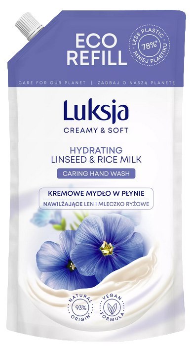 LUKSJA Kremowe Mydło W Płynie Len i Mleczko Ryżowe 900 ml LUKSJA Kremowe Mydło W Płynie Len i Mleczko Ryżowe 900 ml