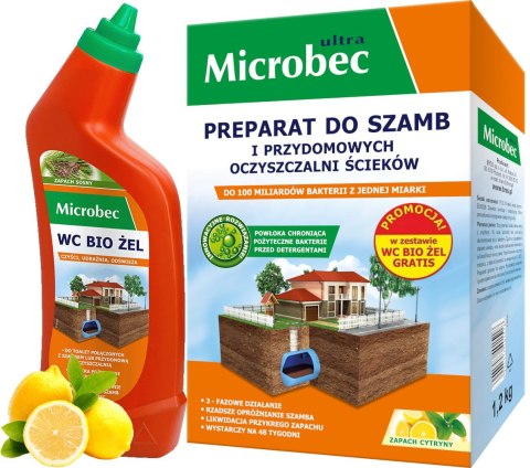 BROS - Microbec ULTRA 1kg zapach cytryny - preparat do szamb BROS - Microbec ULTRA 1kg zapach cytryny - preparat do szamb