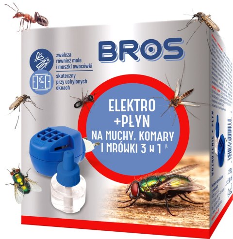 BROS - elektro + płyn na muchy, komary i mrówki 20 dni x 24 h BROS - elektro + płyn na muchy, komary i mrówki 20 dni x 24 h