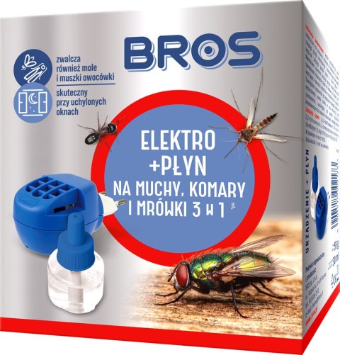 BROS - elektro + płyn na muchy, komary i mrówki 20 dni x 24 h BROS - elektro + płyn na muchy, komary i mrówki 20 dni x 24 h
