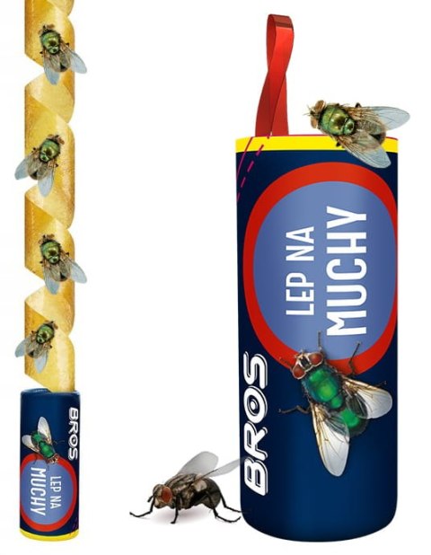 BROS - lep okrągły na muchy - 1 szt. BROS - lep okrągły na muchy - 1 szt.