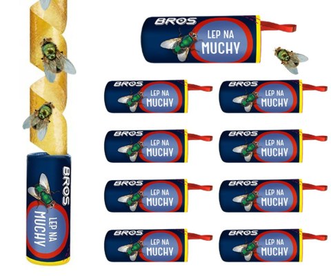 BROS - lep okrągły na muchy - 10 szt. BROS - lep okrągły na muchy - 10 szt.