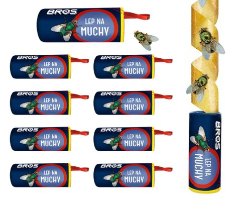 BROS - lep okrągły na muchy - 10 szt. BROS - lep okrągły na muchy - 10 szt.