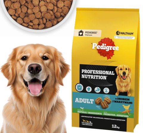 PEDIGREE Adult Professional Nutrition 12 kg z drobiem i warzywami - sucha karma dla dorosłych psów dużych i średnich ras PEDIGREE Adult Professional Nutrition 12 kg z drobiem i warzywami - sucha karma dla dorosłych psów dużych i średnich ras