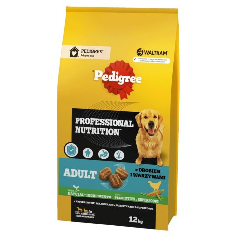 PEDIGREE Adult Professional Nutrition 12 kg z drobiem i warzywami - sucha karma dla dorosłych psów dużych i średnich ras PEDIGREE Adult Professional Nutrition 12 kg z drobiem i warzywami - sucha karma dla dorosłych psów dużych i średnich ras