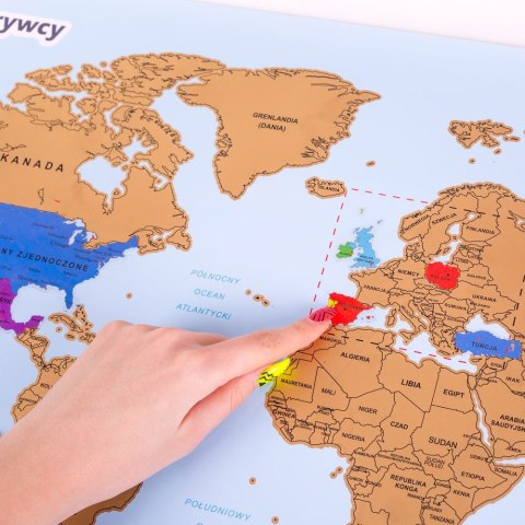 Mapa Odkrywcy Świat PL plakat ZDRAPKA w tubie duża Mapa Odkrywcy Świat PL plakat ZDRAPKA w tubie duża