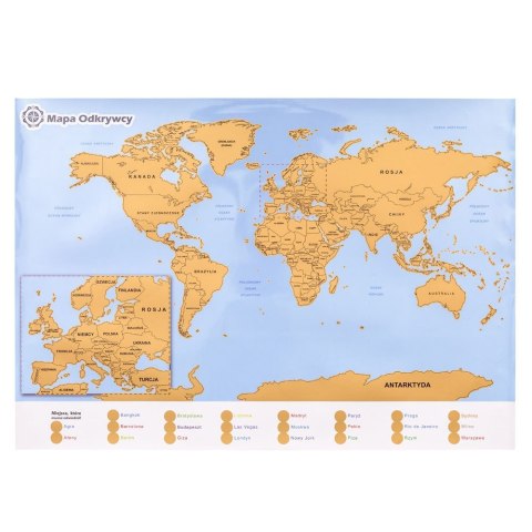 Mapa Odkrywcy Świat PL plakat ZDRAPKA w tubie duża Mapa Odkrywcy Świat PL plakat ZDRAPKA w tubie duża