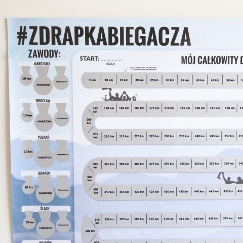 Zdrapka Biegacza plakat do zdrapywania PREZENT Zdrapka Biegacza plakat do zdrapywania PREZENT
