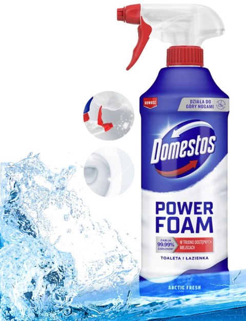 Domestos Power Foam Piana Do Mycia Toalety i Łazienki Arctic Fresh 435ml Domestos Power Foam Piana Do Mycia Toalety i Łazienki Arctic Fresh 435ml