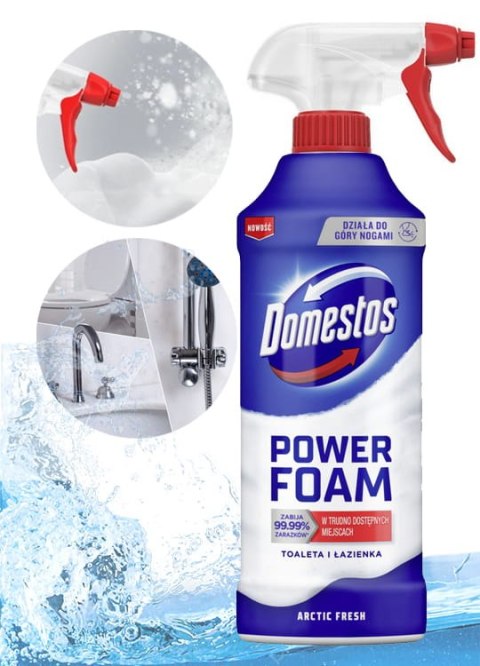 Domestos Power Foam Piana Do Mycia Toalety i Łazienki Arctic Fresh 435ml Domestos Power Foam Piana Do Mycia Toalety i Łazienki Arctic Fresh 435ml