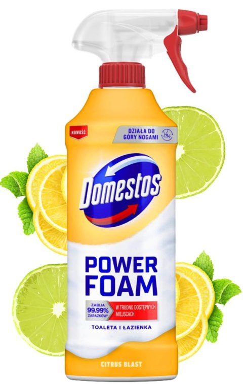 Domestos Power Foam Piana Do Mycia Toalety i Łazienki Citrus Blast 435ml Domestos Power Foam Piana Do Mycia Toalety i Łazienki Citrus Blast 435ml