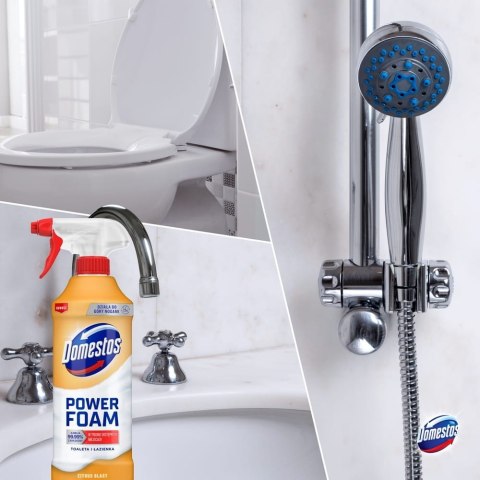 Domestos Power Foam Piana Do Mycia Toalety i Łazienki Citrus Blast 435ml Domestos Power Foam Piana Do Mycia Toalety i Łazienki Citrus Blast 435ml