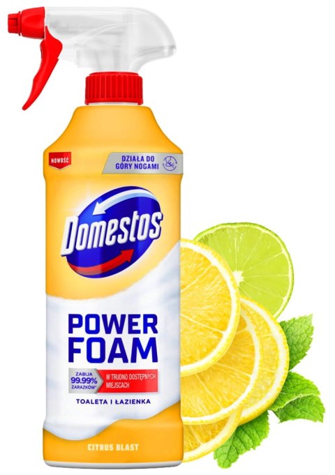 Domestos Power Foam Piana Do Mycia Toalety i Łazienki Citrus Blast 435ml Domestos Power Foam Piana Do Mycia Toalety i Łazienki Citrus Blast 435ml