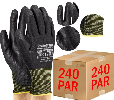 Rękawice Robocze Czarne J-TIMIPOLI_BB - 240 Par (10 - XL) Rękawice Robocze Czarne J-TIMIPOLI_BB - 240 Par (10 - XL)
