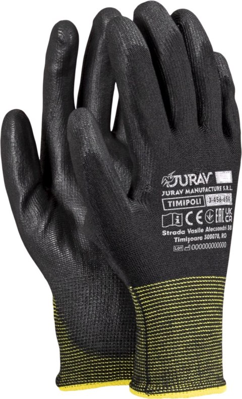 Rękawice Robocze Czarne J-TIMIPOLI_BB - 240 Par (10 - XL) Rękawice Robocze Czarne J-TIMIPOLI_BB - 240 Par (10 - XL)