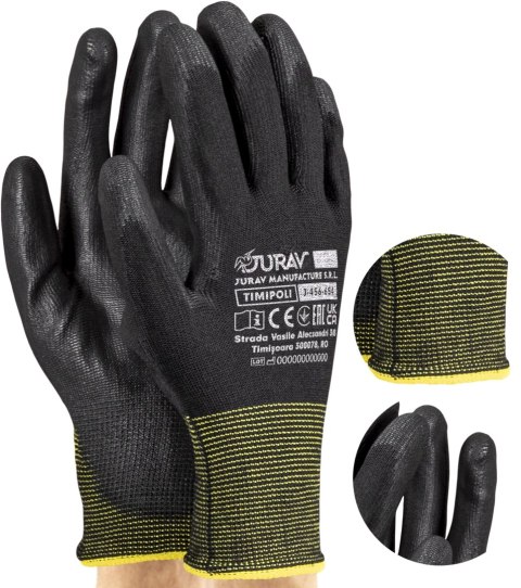 Rękawice Robocze Czarne J-TIMIPOLI_BB - 240 Par (10 - XL) Rękawice Robocze Czarne J-TIMIPOLI_BB - 240 Par (10 - XL)