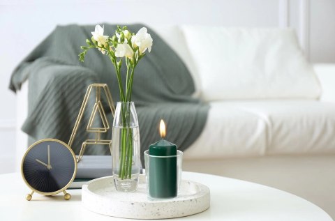 AURA Świeca Walec Biała 48h sw60/150-090 AURA Świeca Walec Biała 48h sw60/150-090