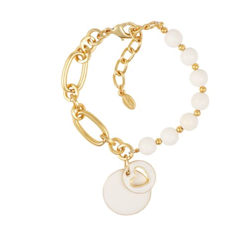 Bransoletka z agatami i sercem (B23/LAT/67AU)