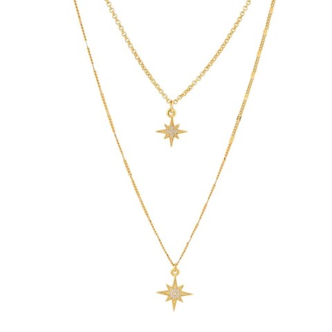 Naszyjnik podwójny z gwiazdkami (C21/JES/12AU)