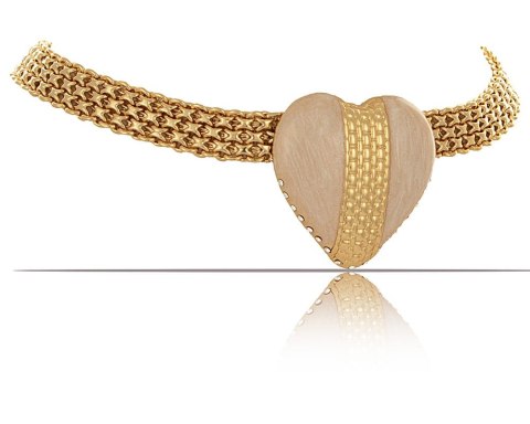 Choker o splocie bismark z sercem perłowym z kolekcji Heart Harmony (C23/ZIM/88/4AU) Choker o splocie bismark z sercem perłowym z kolekcji Heart Harmony (C23/ZIM/88/4AU)