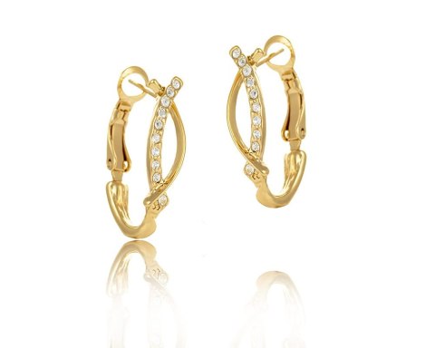 Kolczyki z rzędem kryształków z kolekcji Classic (P9478AU)