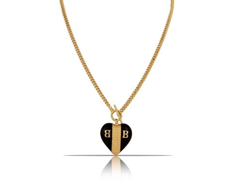 Naszyjnik z czarnym sercem i literkami BB z kolekcji Heart Harmony (C23/ZIM/79AU) Naszyjnik z czarnym sercem i literkami BB z kolekcji Heart Harmony (C23/ZIM/79AU)