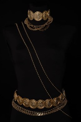 Pasek z boginią Kala z kolekcji Black and Gold (LV23/FSH/35AU)