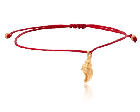 Bransoletka z muszelką na sznureczku (B24/AQUA/06AU)