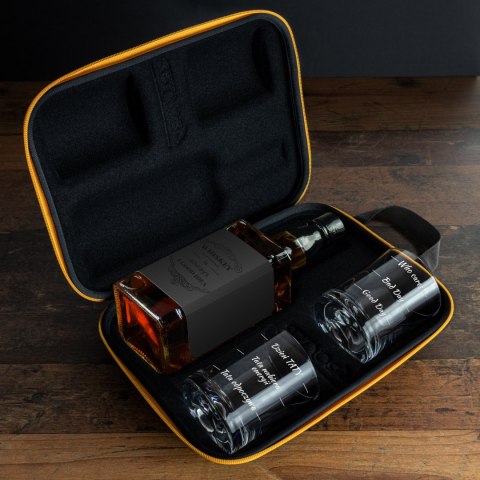 Etui na whisky ze szklankami dla Taty - prezent na Dzień Ojca - na urodziny Etui na whisky ze szklankami dla Taty - prezent na Dzień Ojca - na urodziny