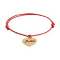 Bransoletka serduszko na czerwonym sznureczku (C24/ZIM/15AU)
