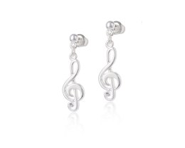 Kolczyki klucz wiolinowy z kolekcji Basic Chain Aria Martelle (P24/NUT/01AG)