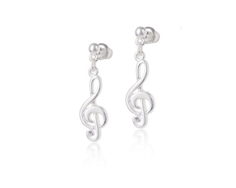 Kolczyki klucz wiolinowy z kolekcji Basic Chain Aria Martelle (P24/NUT/01AG)