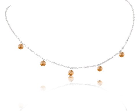 Naszyjnik z kryształkami Primero Colorado Topaz z kolekcji Teen Vibe (C24/TEN/24AG)