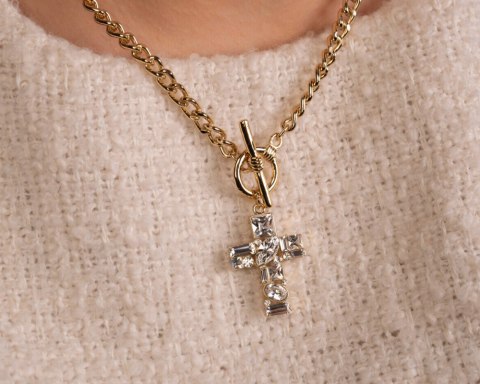 Naszyjnik z krzyżem zdobionym kryształkami Preciosa z kolekcji Heavenly (C22/ROZ/79AU) Naszyjnik z krzyżem zdobionym kryształkami Preciosa z kolekcji Heavenly (C22/ROZ/79AU)
