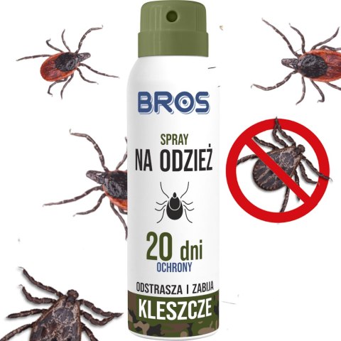 BROS - spray na odzież - odstrasza i zabija kleszcze 90ml BROS - spray na odzież - odstrasza i zabija kleszcze 90ml