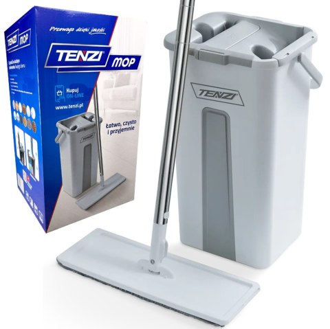 TENZI MOP Płaski Z Wyciskaczem - Mop Z Wiadrem Dwukomorowym TENZI MOP Płaski Z Wyciskaczem - Mop Z Wiadrem Dwukomorowym