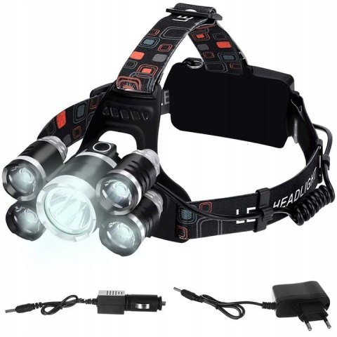 Latarka czołowa 5 x LED T6 CREE Latarka czołowa 5 x LED T6 CREE