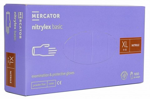 Rękawice Nitrylowe 100 sztuk / Fioletowe / Nitrylex Basic Violet (XL 9-10) Rękawice Nitrylowe 100 sztuk / Fioletowe / Nitrylex Basic Violet (XL 9-10)