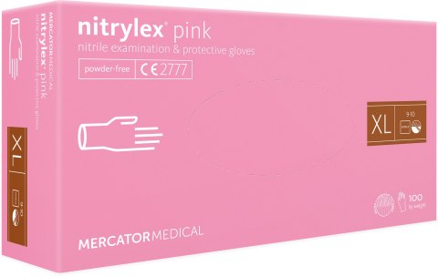 Rękawice Nitrylowe 100 sztuk / Różowe / Nitrylex Pink (XS 5-6) Rękawice Nitrylowe 100 sztuk / Różowe / Nitrylex Pink (XS 5-6)