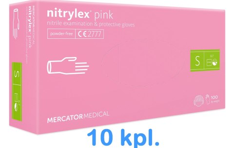 Rękawice Nitrylowe 100 sztuk / Różowe / Nitrylex Pink - 10 szt. (L 8-9) Rękawice Nitrylowe 100 sztuk / Różowe / Nitrylex Pink - 10 szt. (L 8-9)