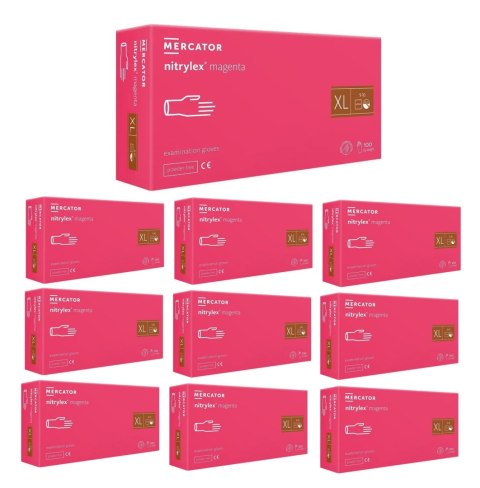 Rękawice Nitrylowe 100 szt. Nitrylex Magenta - 10 szt. (S 6-7) Rękawice Nitrylowe 100 szt. Nitrylex Magenta - 10 szt. (S 6-7)